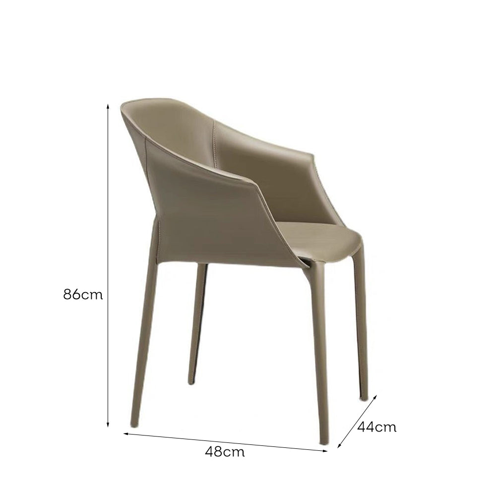 LIVARA DC1015 Saddle Leather Dining Chair Wrought Iron Legs