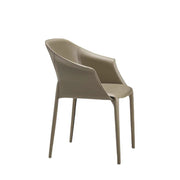 LIVARA DC1015 Saddle Leather Dining Chair Wrought Iron Legs