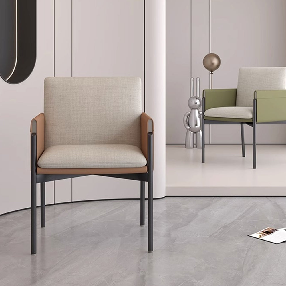 LIVARA DC1016 Saddle Leather Dining Chair Carbon Steel Legs