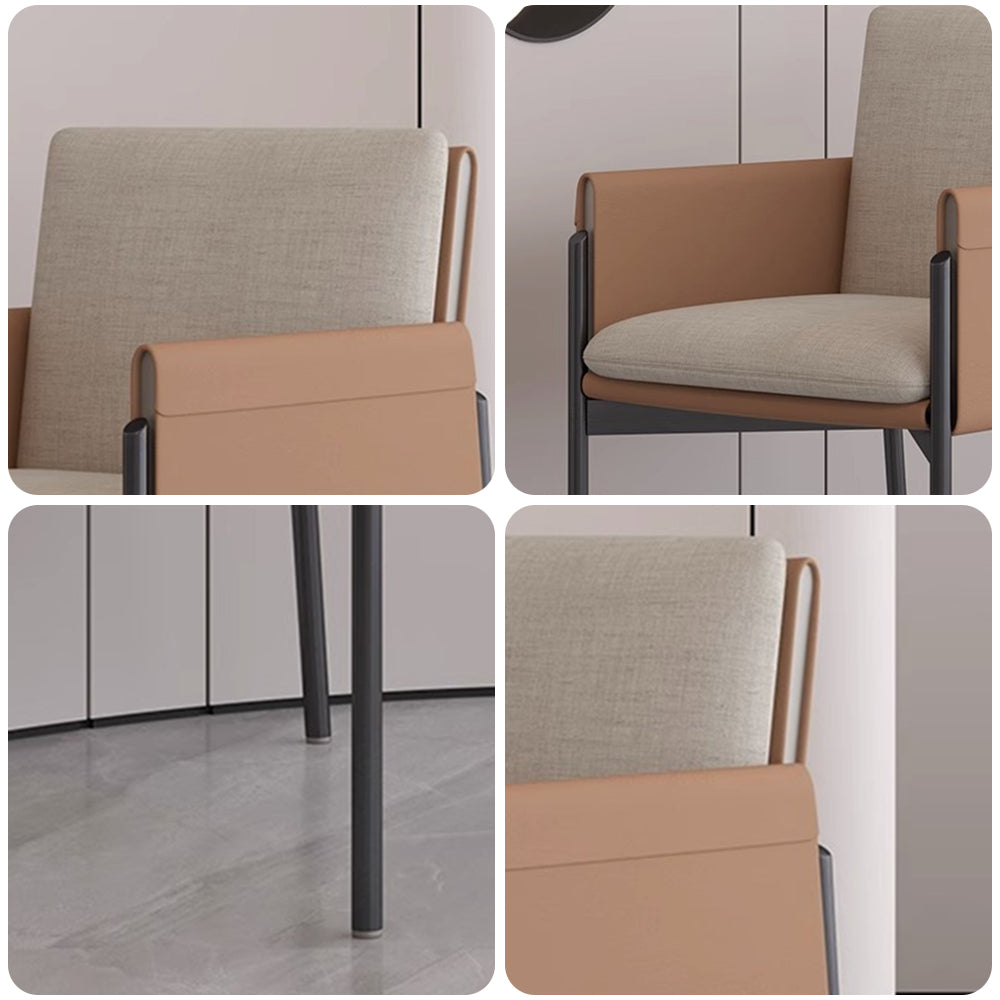 LIVARA DC1016 Saddle Leather Dining Chair Carbon Steel Legs