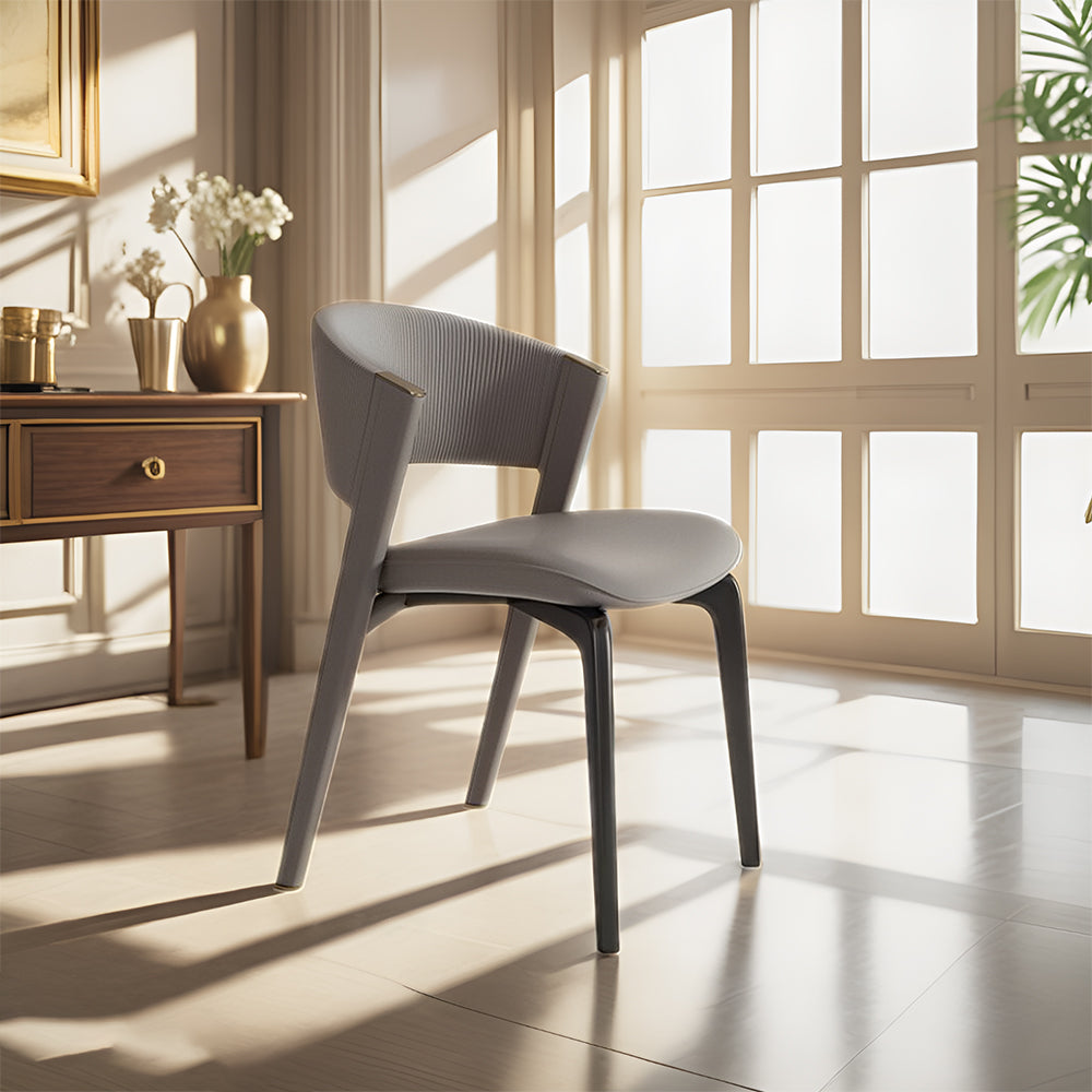 LIVARA DC1017 Faux Leather Fabric Dining Chair Stainless Steel Legs