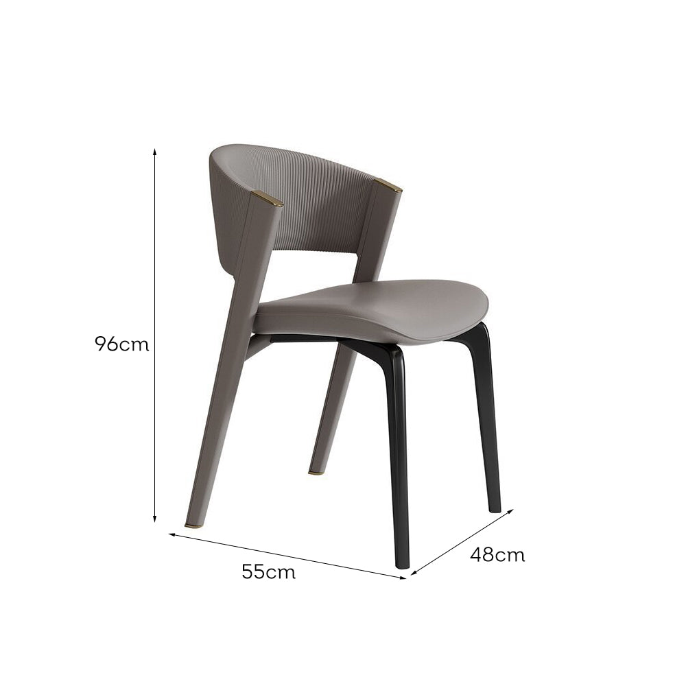 LIVARA DC1017 Faux Leather Fabric Dining Chair Stainless Steel Legs