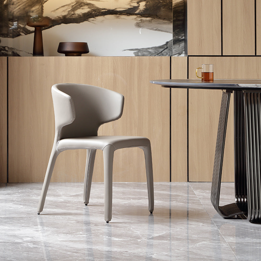 LIVARA DC1018 Faux Leather Fabric Dining Chair Stainless Steel Legs