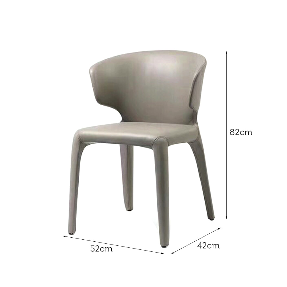 LIVARA DC1018 Faux Leather Fabric Dining Chair Stainless Steel Legs