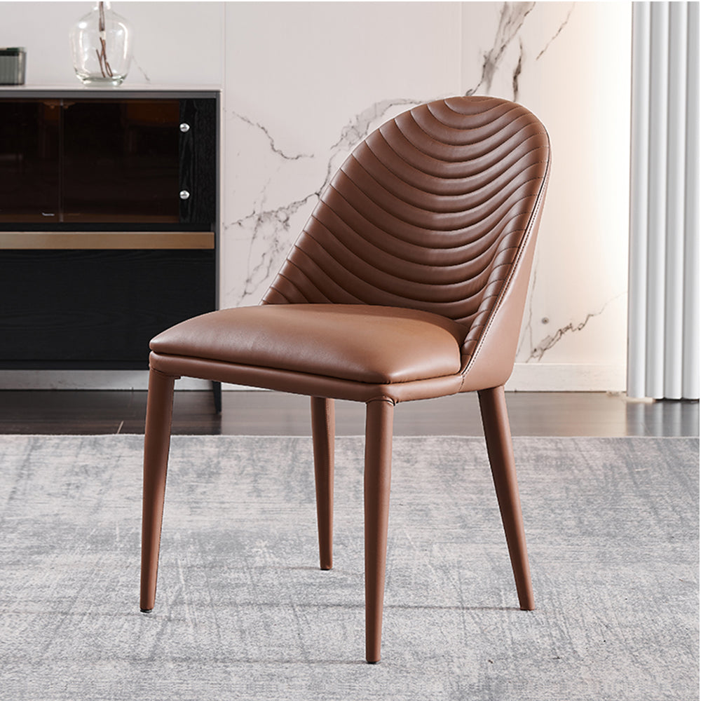 LIVARA DC1020 Faux Leather Fabric Dining Chair Carbon Steel Legs