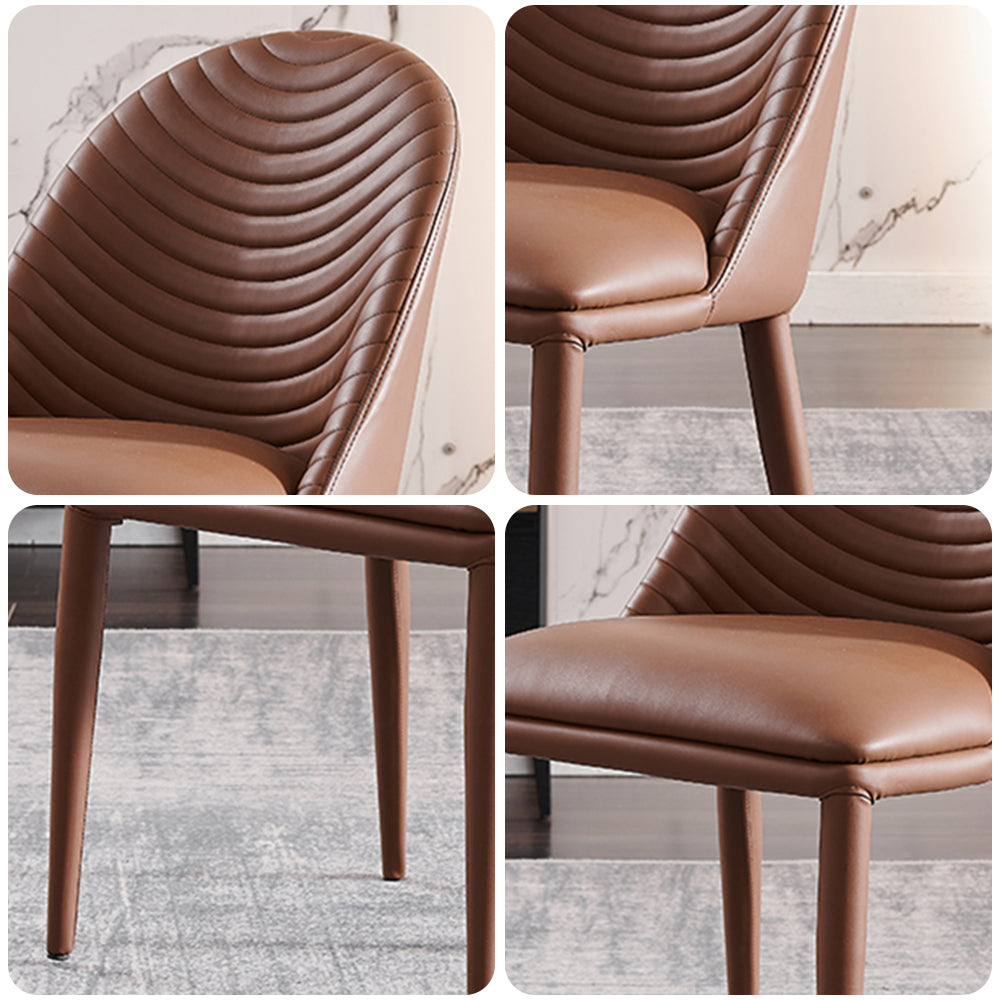 LIVARA DC1020 Faux Leather Fabric Dining Chair Carbon Steel Legs