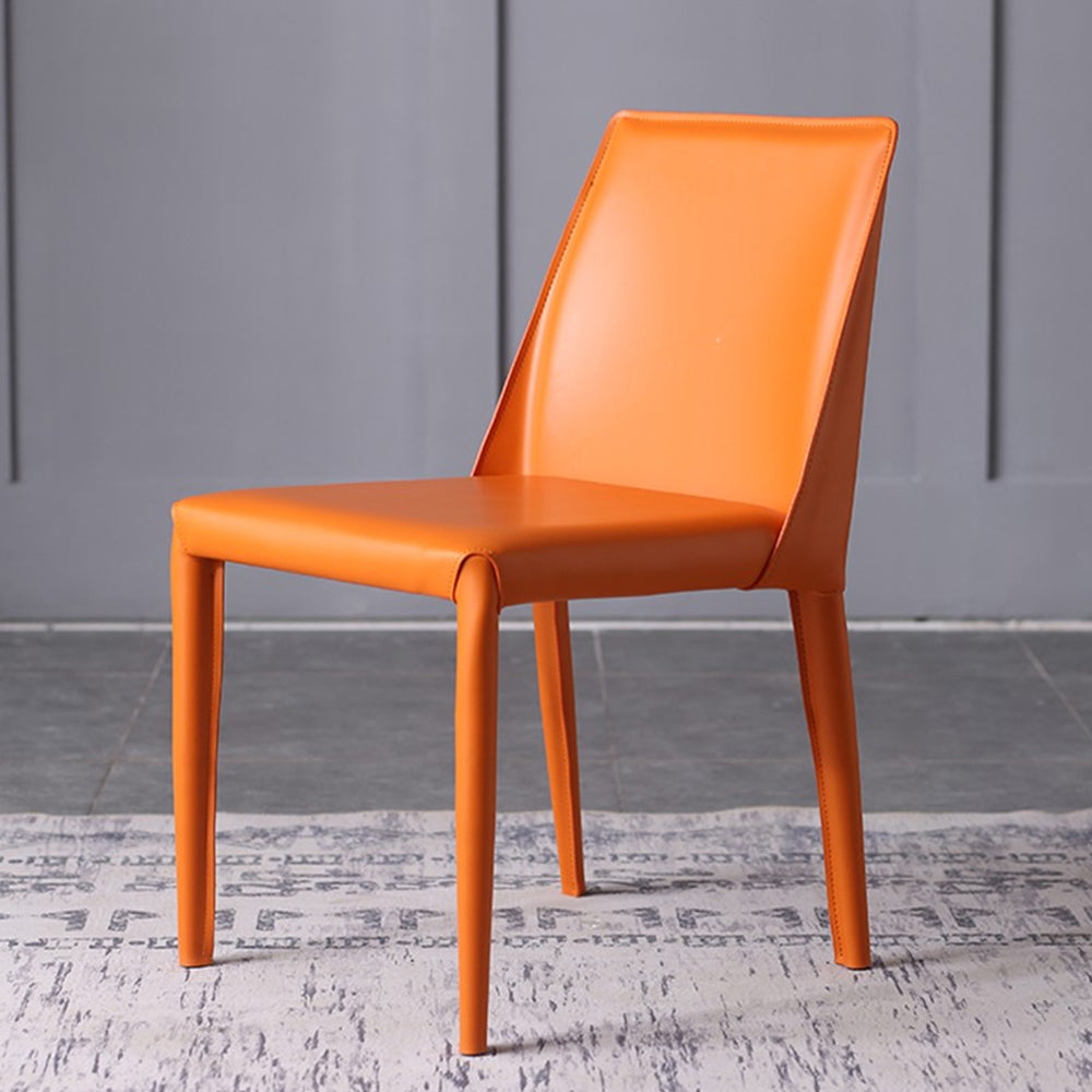 LIVARA DC1021 Saddle Leather Dining Chair Carbon Steel Legs