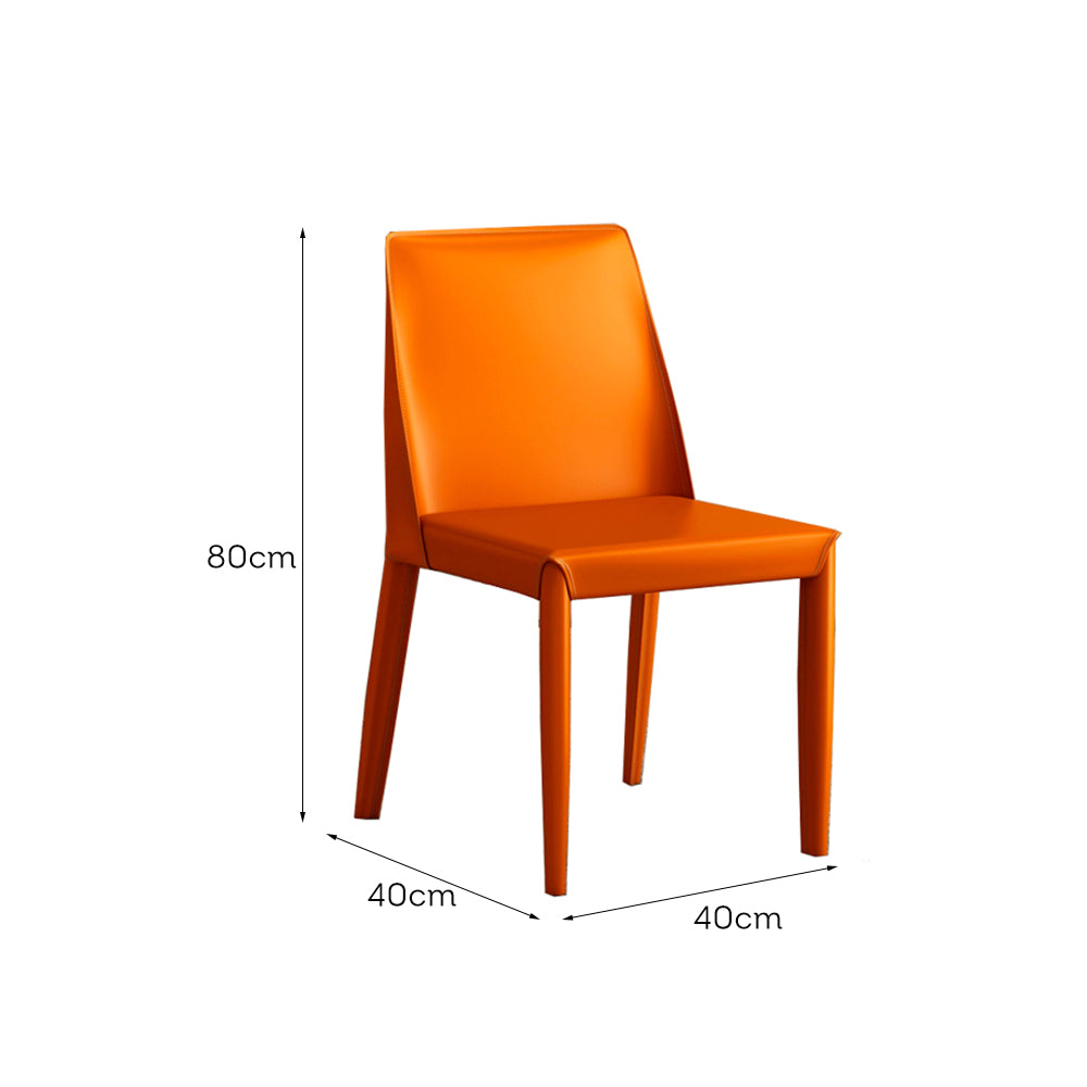 LIVARA DC1021 Saddle Leather Dining Chair Carbon Steel Legs