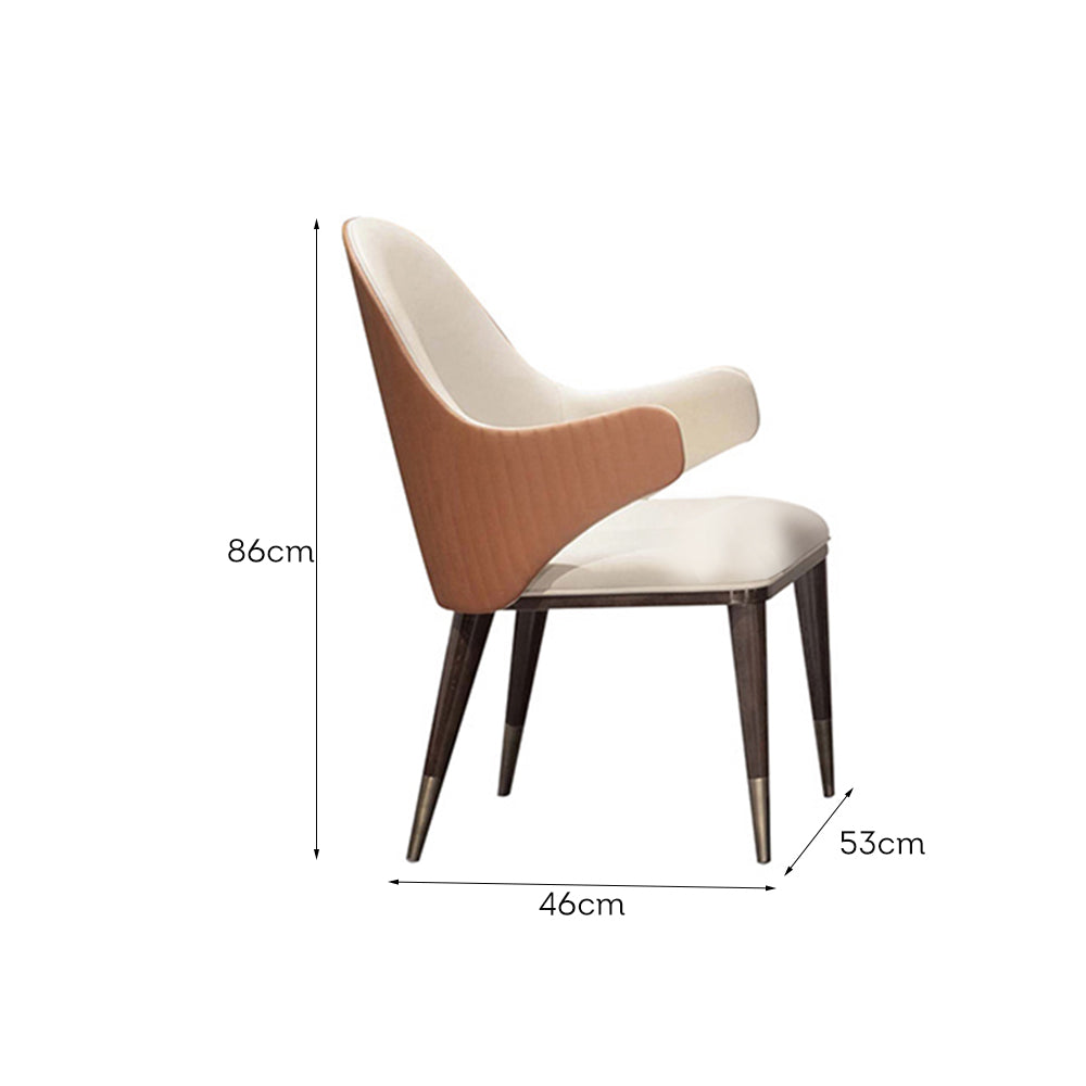 LIVARA DC1022 Faux Leather Fabric Dining Chair Solid Wood Frame