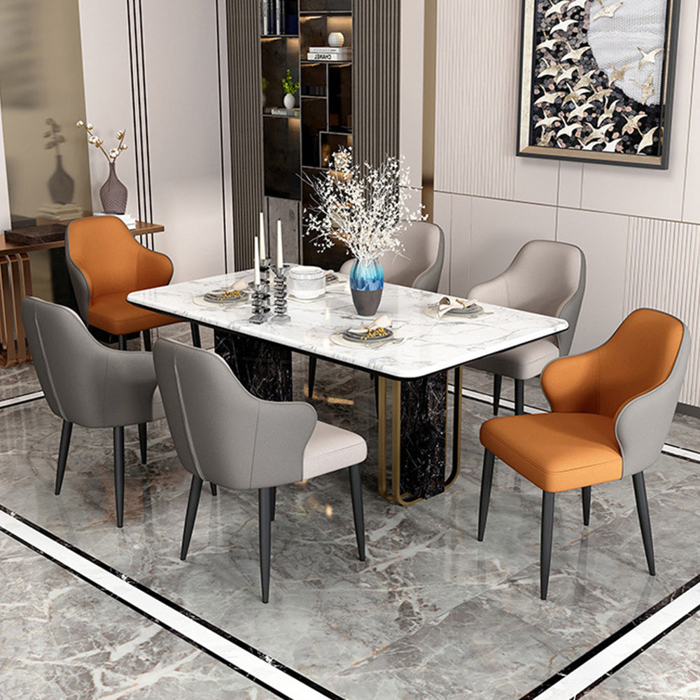 LIVARA DC1023 Faux Leather Fabric Dining Chair Carbon Steel Legs