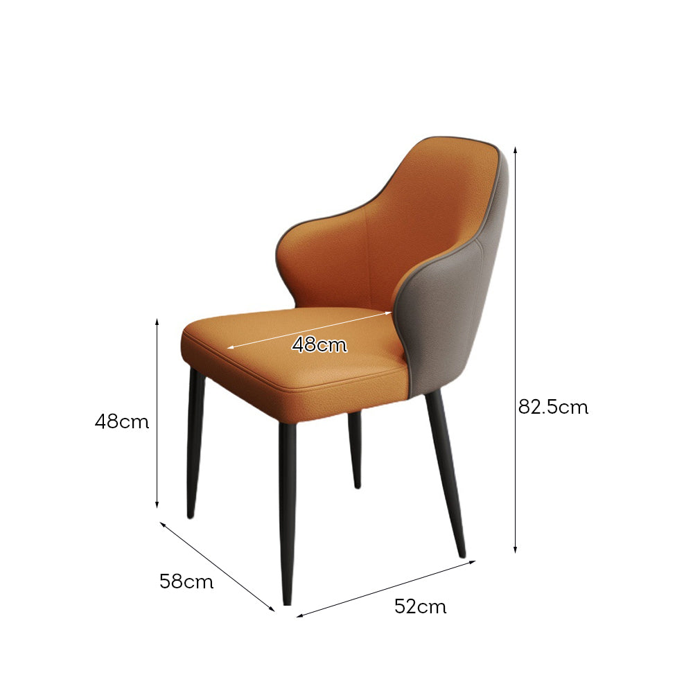 LIVARA DC1023 Faux Leather Fabric Dining Chair Carbon Steel Legs