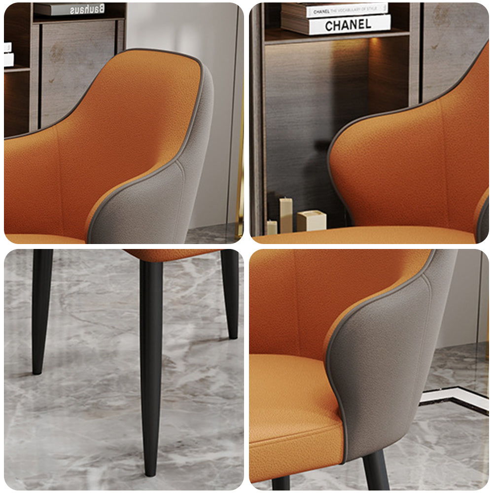 LIVARA DC1023 Faux Leather Fabric Dining Chair Carbon Steel Legs