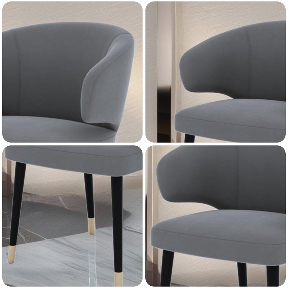 LIVARA DC1024 Faux Leather Fabric Dining Chair Solid Wood Frame