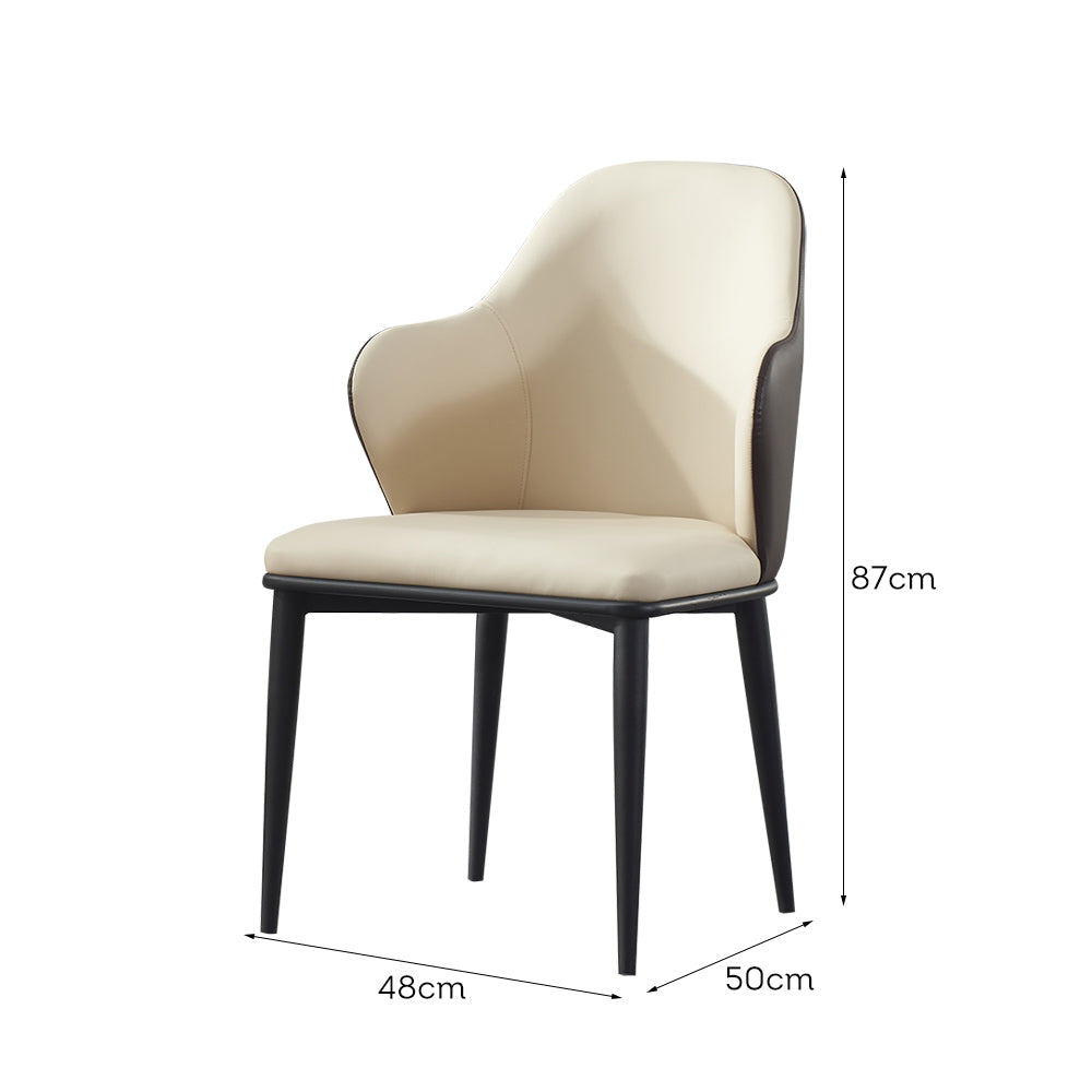 LIVARA DC1027 Faux Leather Fabric Dining Chair Carbon Steel Legs