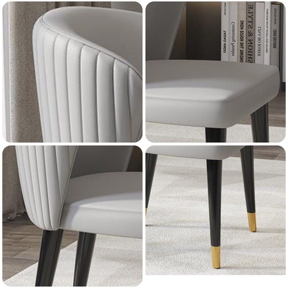 LIVARA DC1029 Faux Leather Fabric Dining Chair Solid Wood Frame