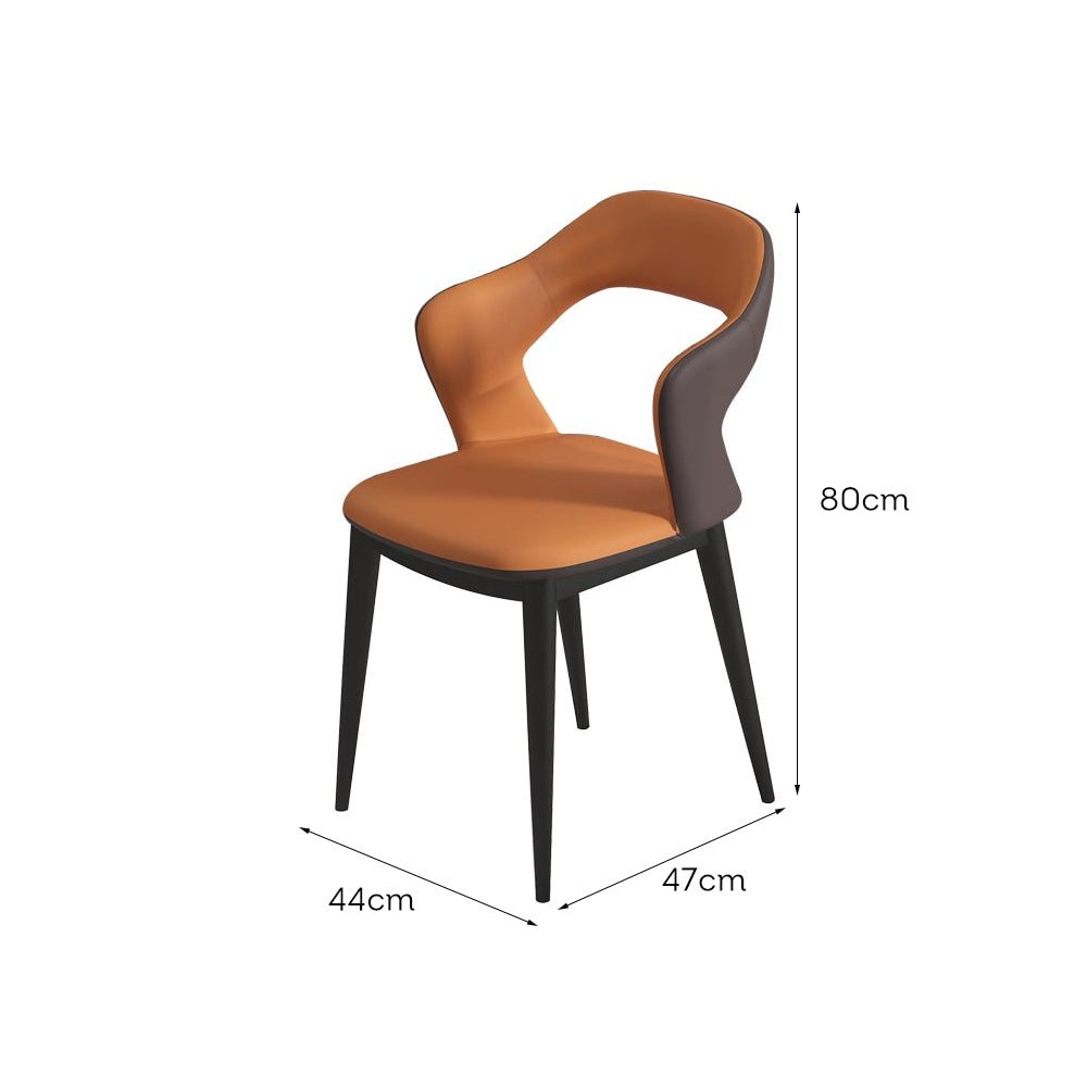 LIVARA DC1033 Faux Leather Fabric Dining Chair Carbon Steel Legs