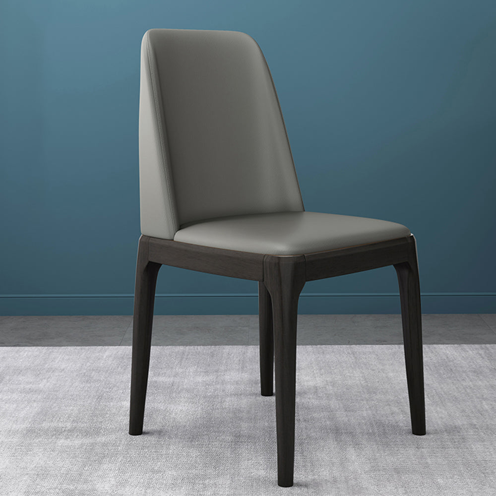 LIVARA DC1035 Faux Leather Fabric Dining Chair Solid Wood Frame