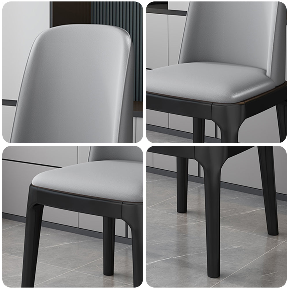 LIVARA DC1035 Faux Leather Fabric Dining Chair Solid Wood Frame