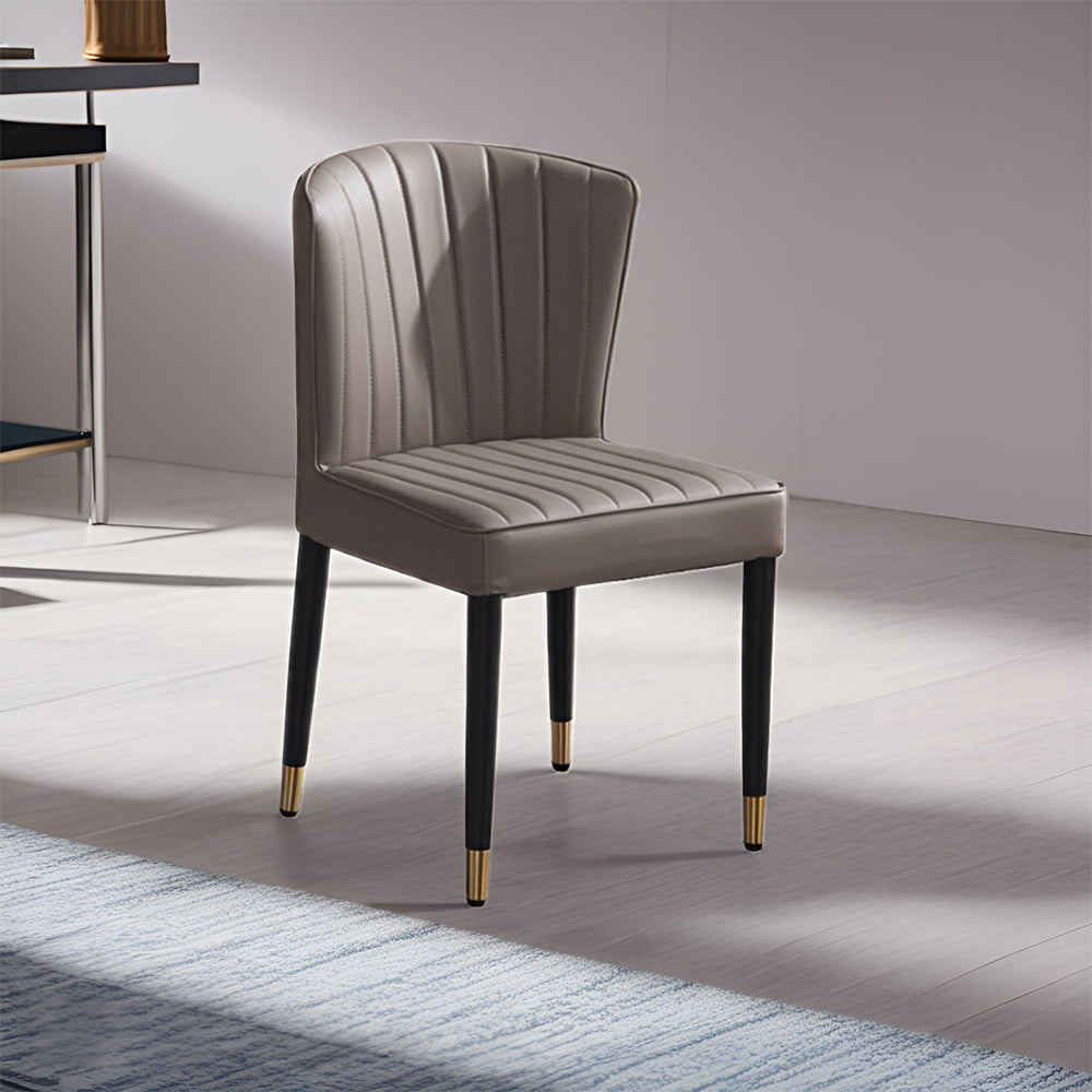 LIVARA DC1036 Faux Leather Fabric Dining Chair Solid Wood Frame