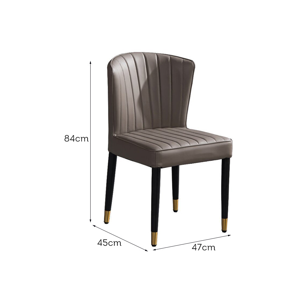 LIVARA DC1036 Faux Leather Fabric Dining Chair Solid Wood Frame