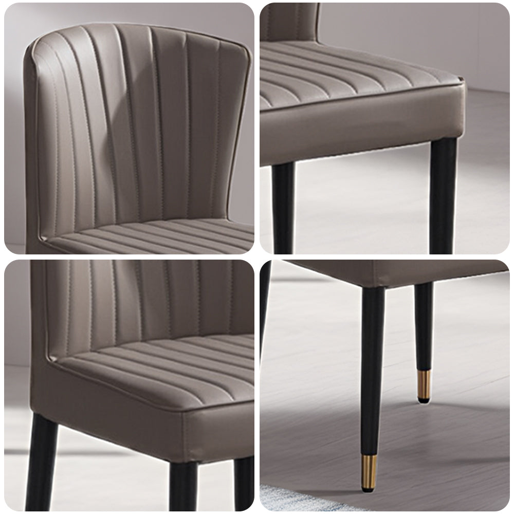 LIVARA DC1036 Faux Leather Fabric Dining Chair Solid Wood Frame