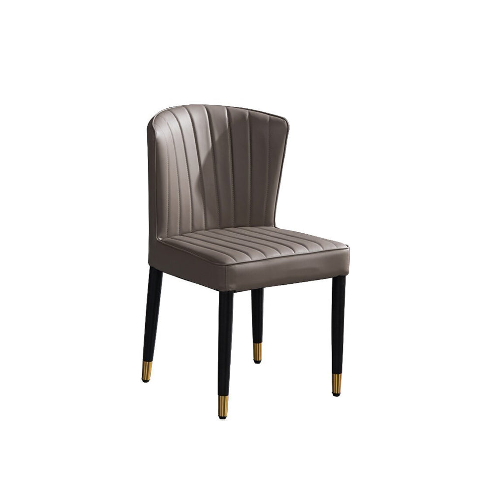 LIVARA DC1036 Faux Leather Fabric Dining Chair Solid Wood Frame