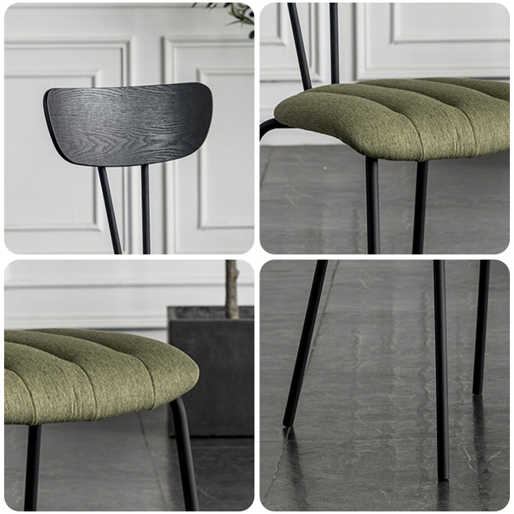 LIVARA DC1038 Faux Leather Fabric Dining Chair Carbon Steel Legs