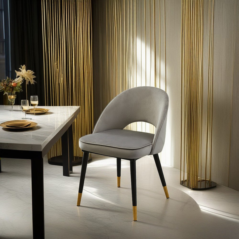 LIVARA DC1039 Faux Leather Fabric Dining Chair Solid Wood Frame