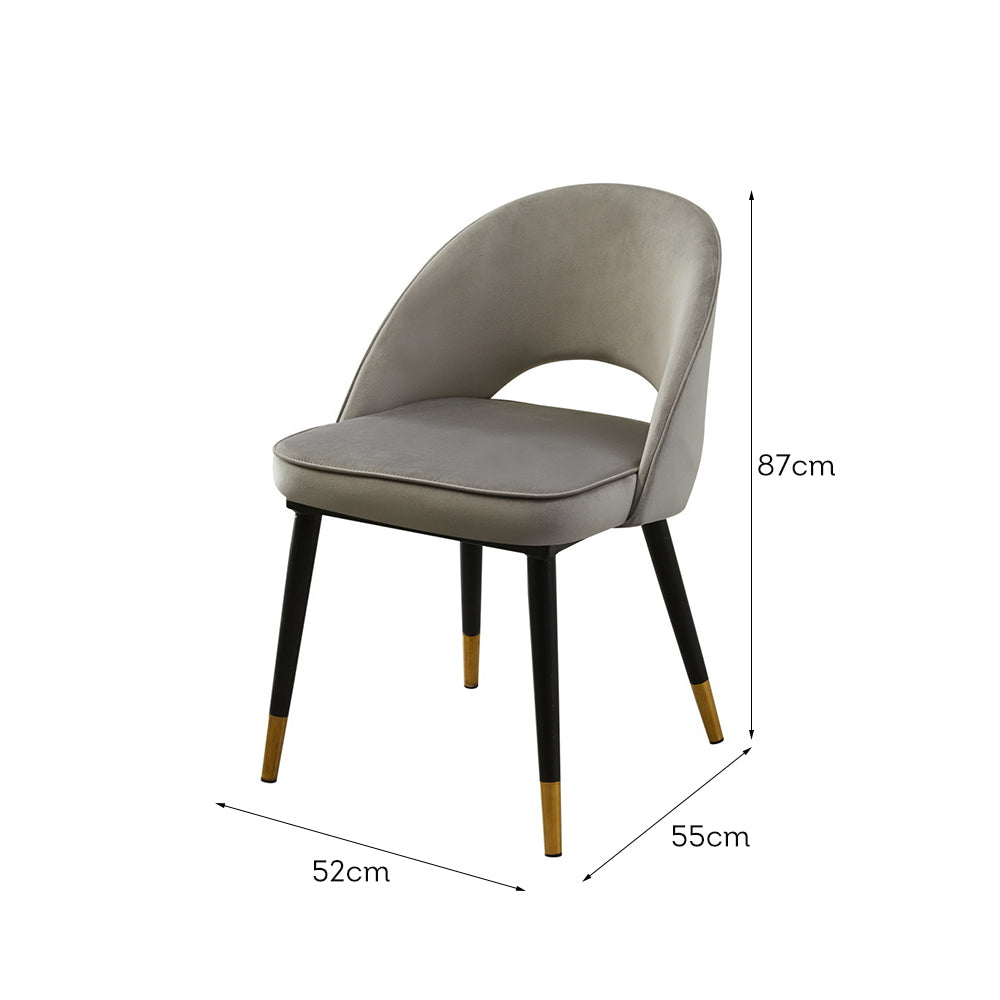 LIVARA DC1039 Faux Leather Fabric Dining Chair Solid Wood Frame