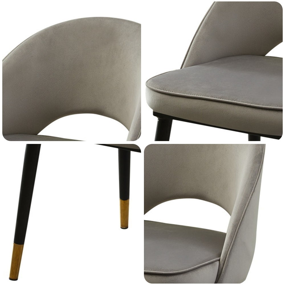 LIVARA DC1039 Faux Leather Fabric Dining Chair Solid Wood Frame