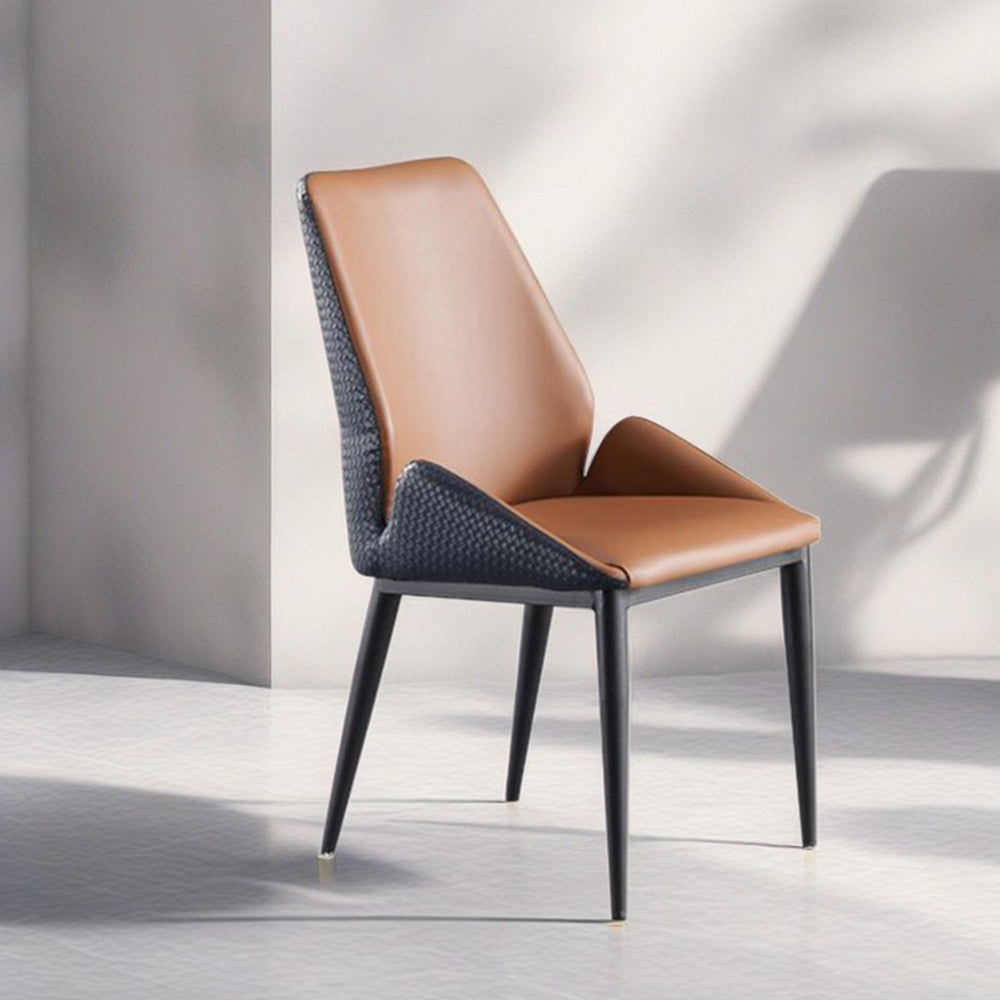 LIVARA DC1047 Faux Leather Fabric Dining Chair Carbon Steel Legs