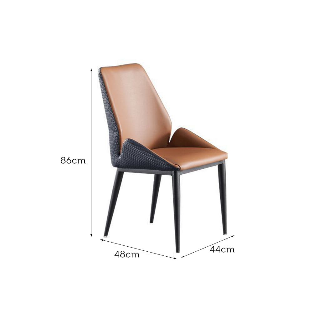 LIVARA DC1047 Faux Leather Fabric Dining Chair Carbon Steel Legs
