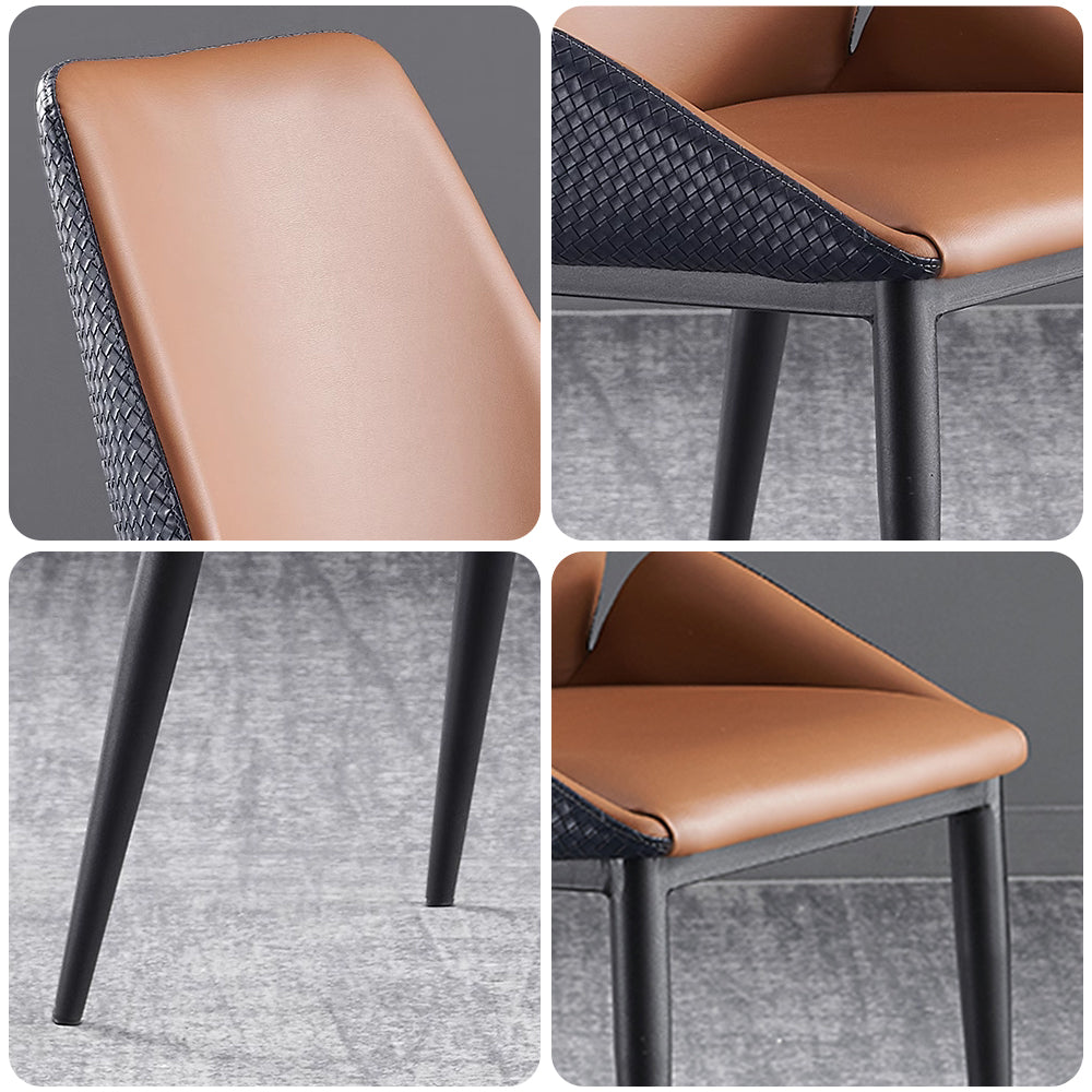 LIVARA DC1047 Faux Leather Fabric Dining Chair Carbon Steel Legs