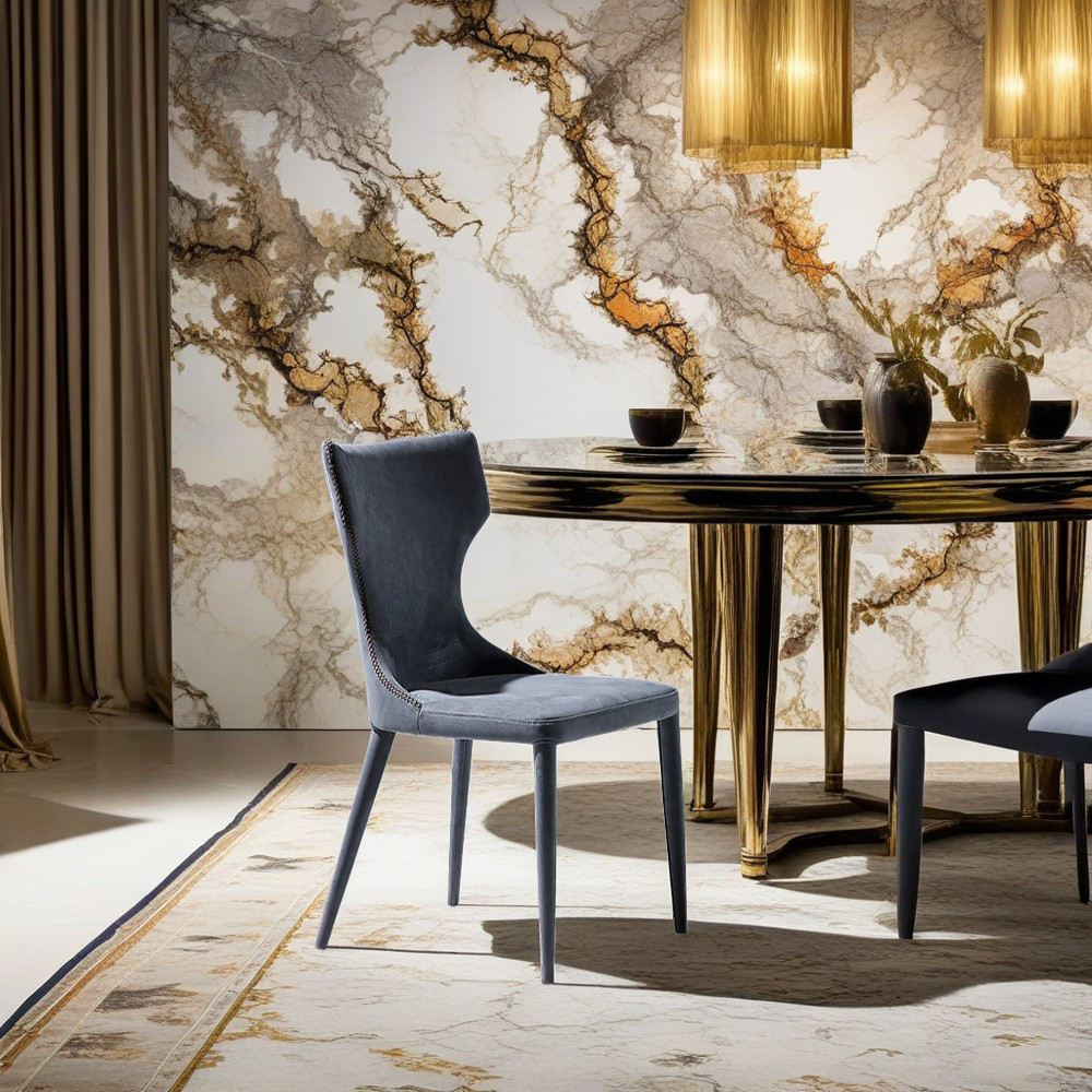 LIVARA DC1048 Modern Luxury Style Dining Chair Carbon Steel Legs