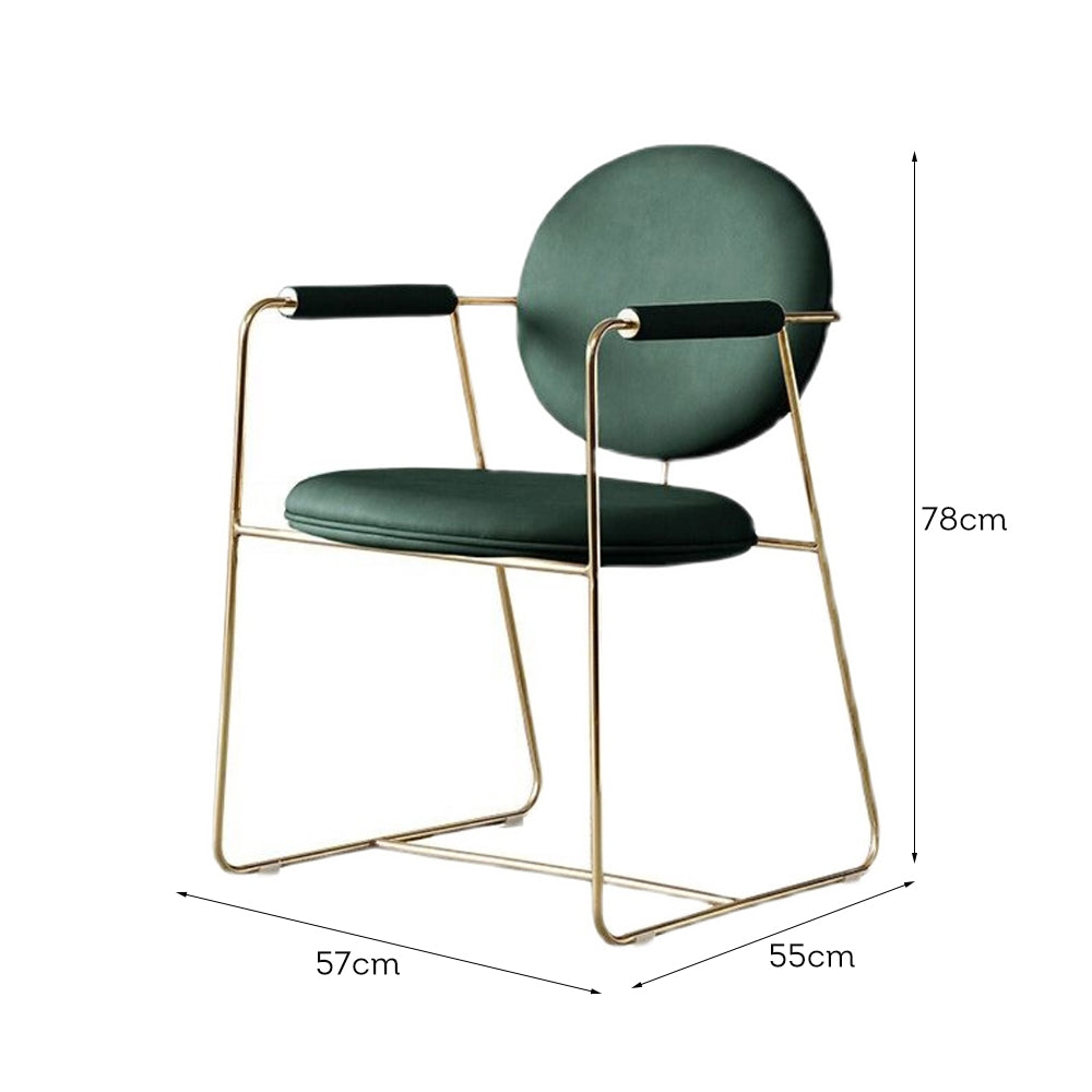 LIVARA DC1049 Faux Leather Fabric Dining Chair Metal Frame