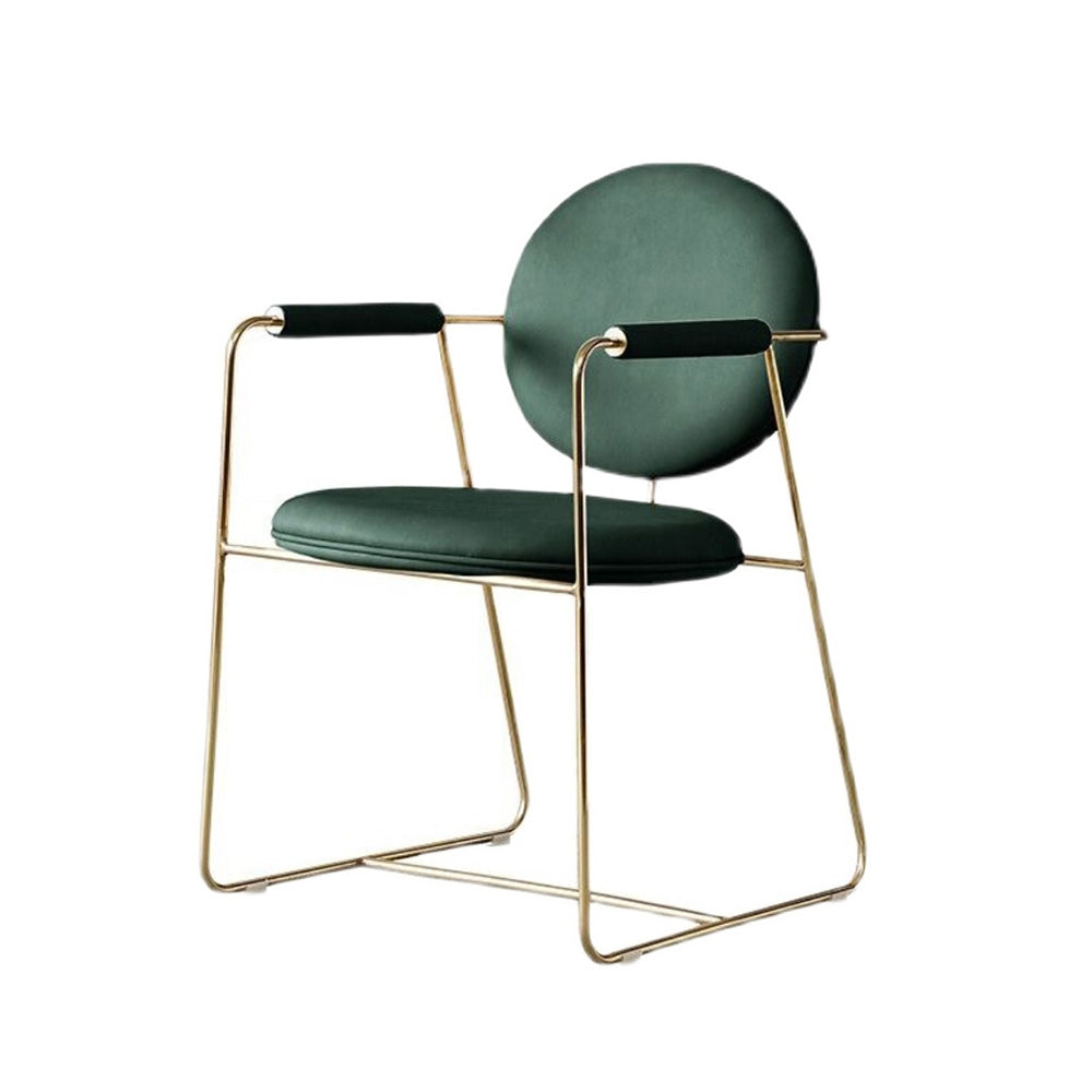 LIVARA DC1049 Faux Leather Fabric Dining Chair Metal Frame