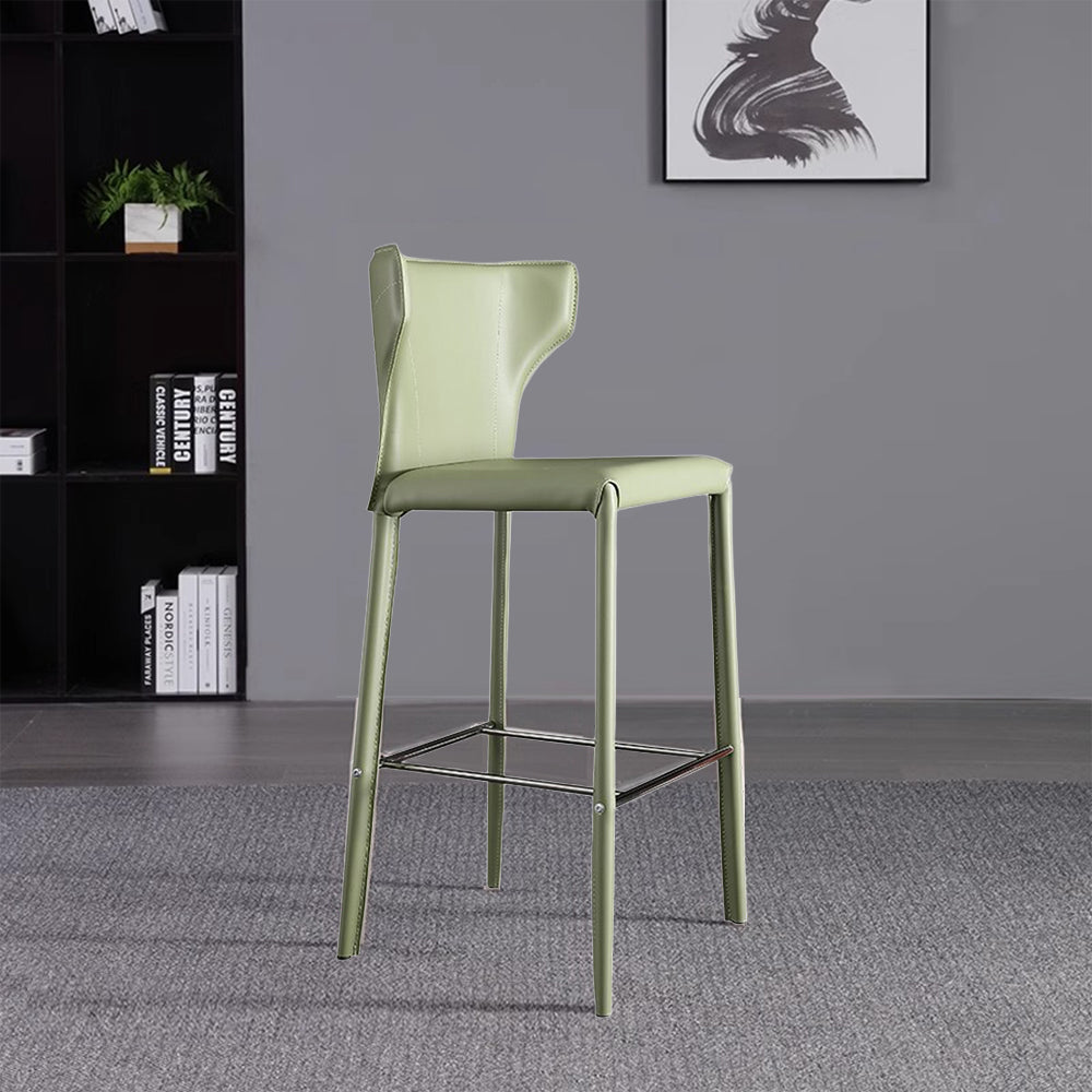 LIVARA DC1054 Saddle Leather Fabric Bar Stool Carbon Steel Legs