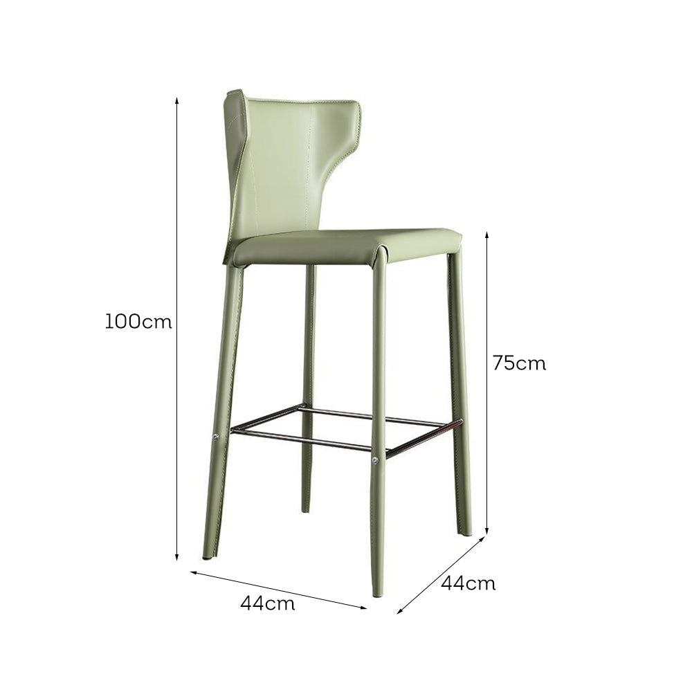 LIVARA DC1054 Saddle Leather Fabric Bar Stool Carbon Steel Legs