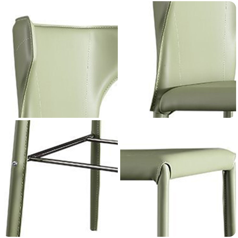 LIVARA DC1054 Saddle Leather Fabric Bar Stool Carbon Steel Legs