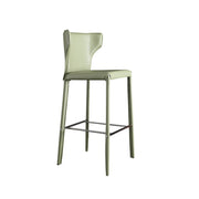 LIVARA DC1054 Saddle Leather Fabric Bar Stool Carbon Steel Legs