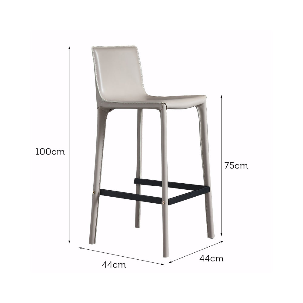 LIVARA DC1055 Saddle Leather Fabric Bar Stool Carbon Steel Legs