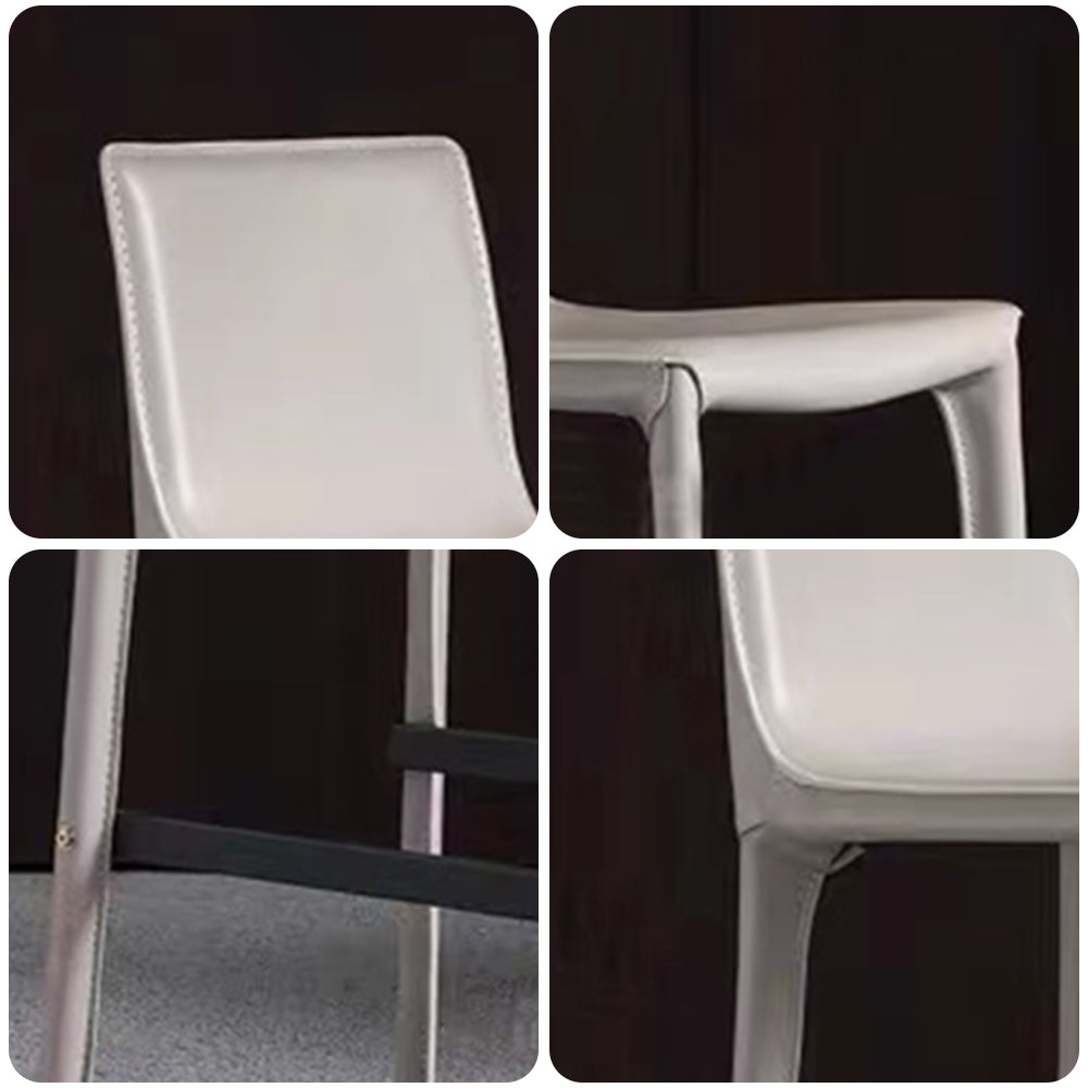 LIVARA DC1055 Saddle Leather Fabric Bar Stool Carbon Steel Legs