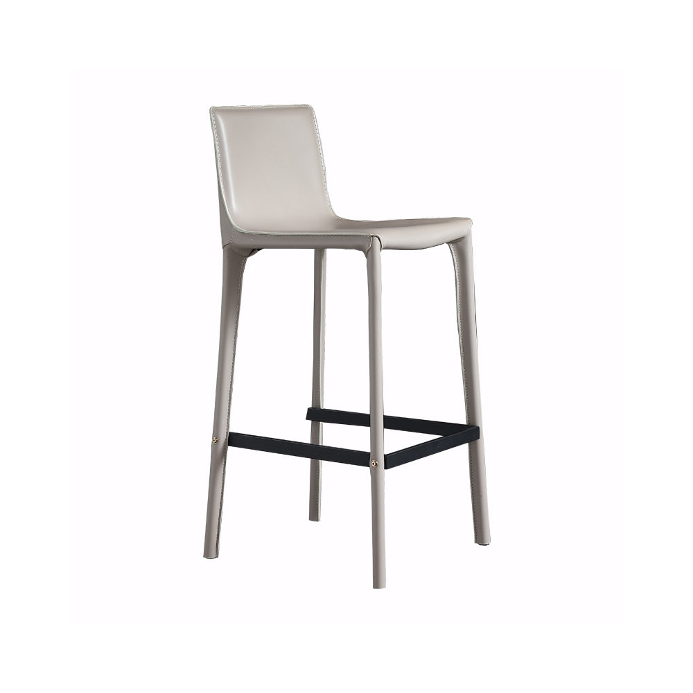 LIVARA DC1055 Saddle Leather Fabric Bar Stool Carbon Steel Legs