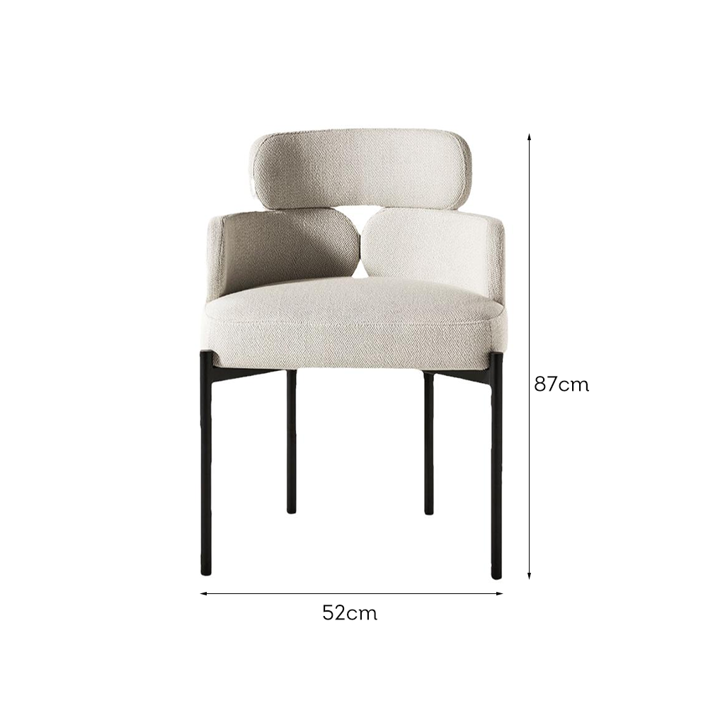 LIVARA DC1057 Simple and Stylish Dining Chair Carbon Steel Legs