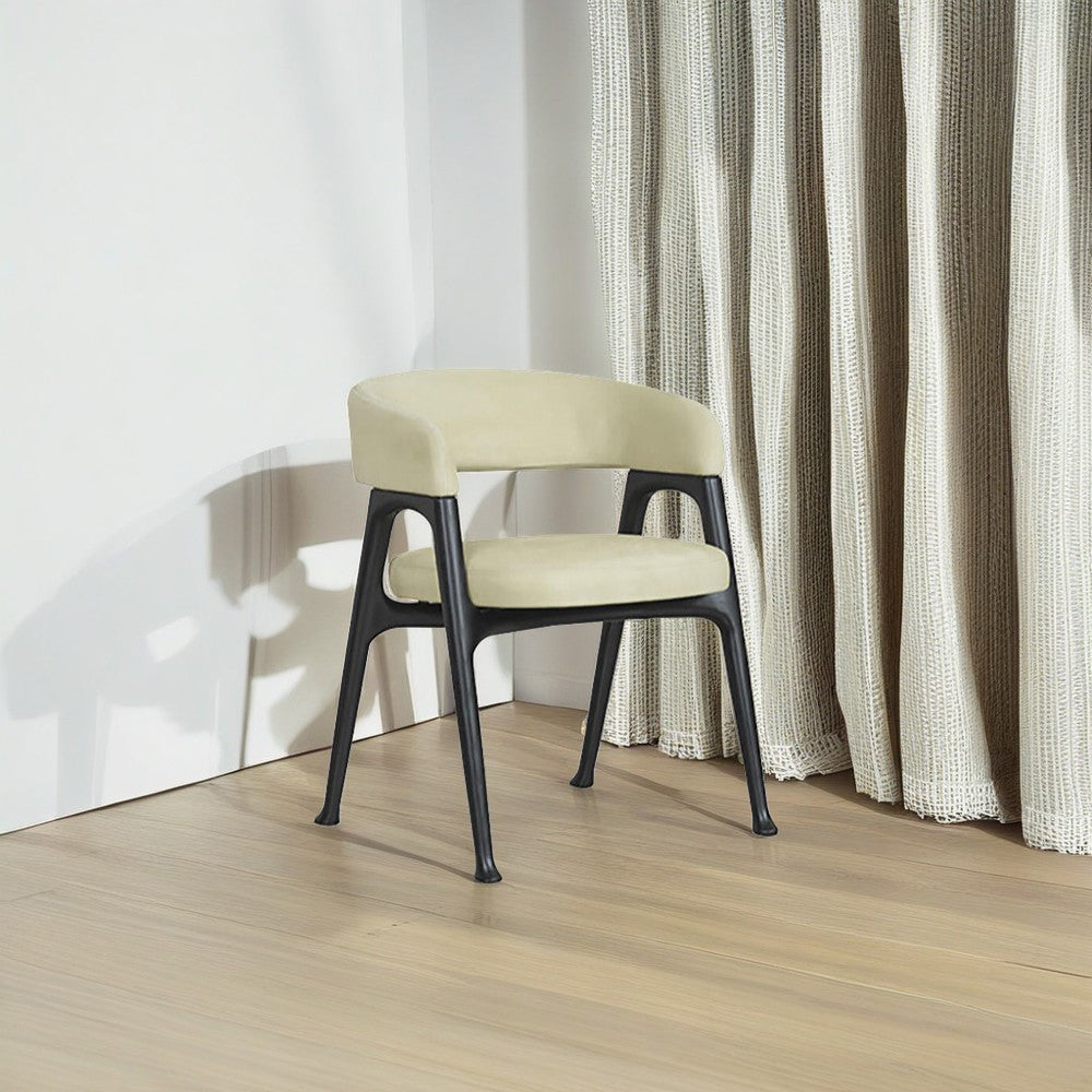 LIVARA DC1059 Faux Leather Fabric Dining Chair Ash Wood Frame