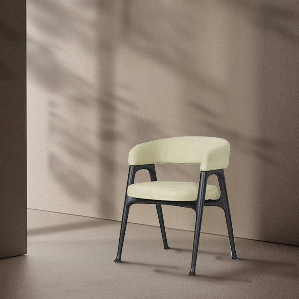 LIVARA DC1059 Faux Leather Fabric Dining Chair Ash Wood Frame