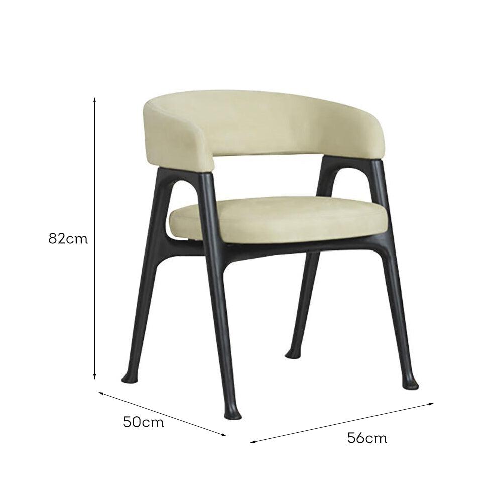 LIVARA DC1059 Faux Leather Fabric Dining Chair Ash Wood Frame