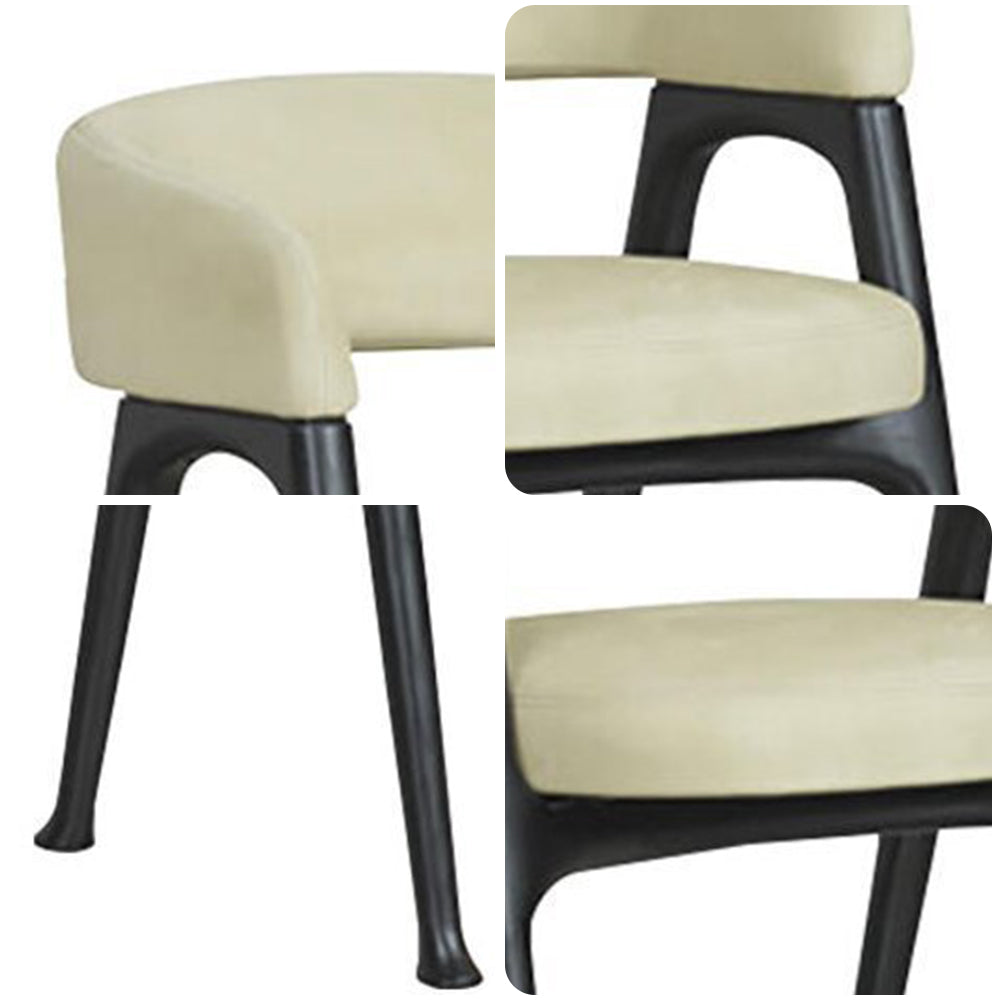 LIVARA DC1059 Faux Leather Fabric Dining Chair Ash Wood Frame