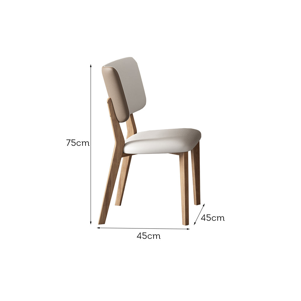 LIVARA DC1061 Faux Leather Fabric Dining Chair Rubber Wood Frame