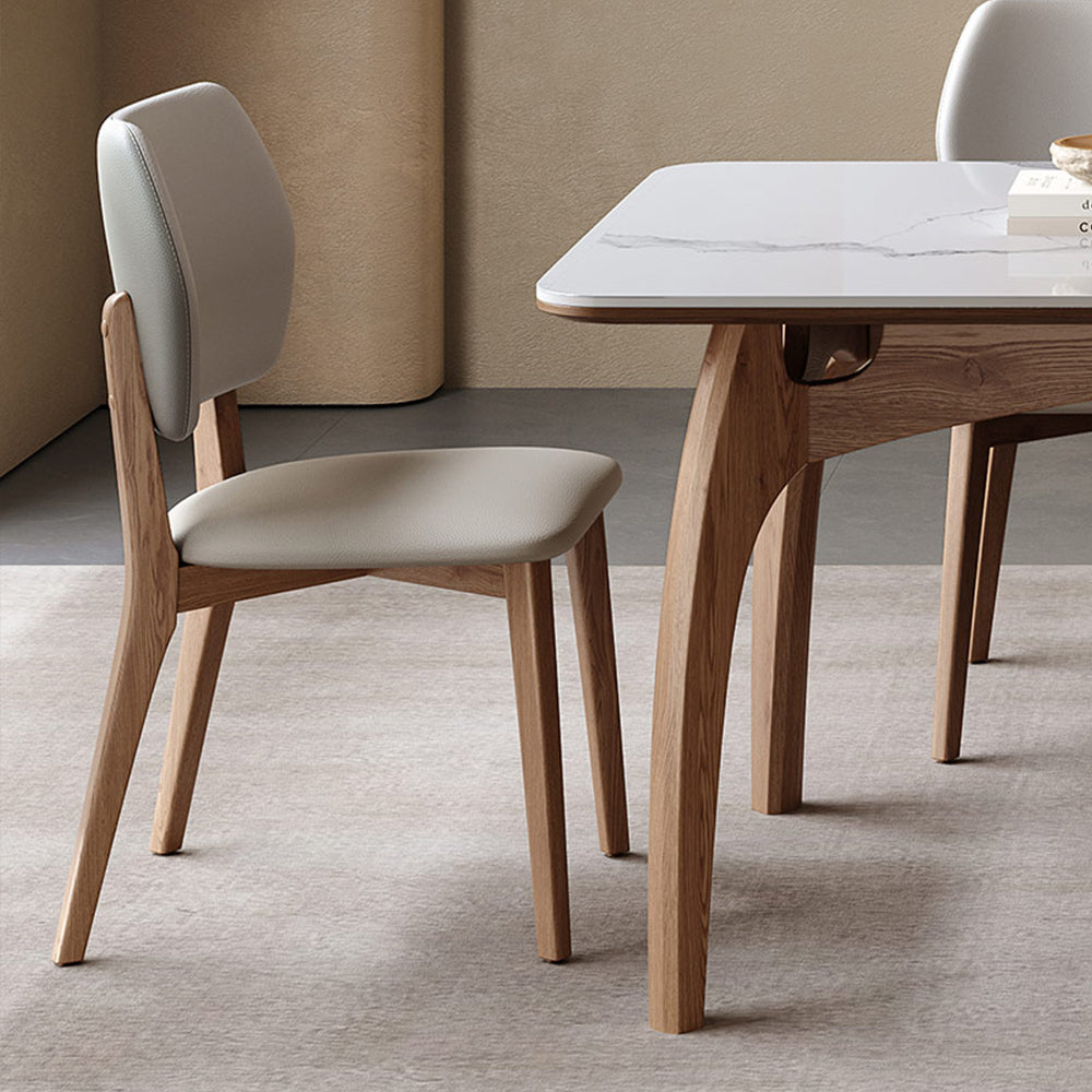 LIVARA DC1061 Faux Leather Fabric Dining Chair Rubber Wood Frame